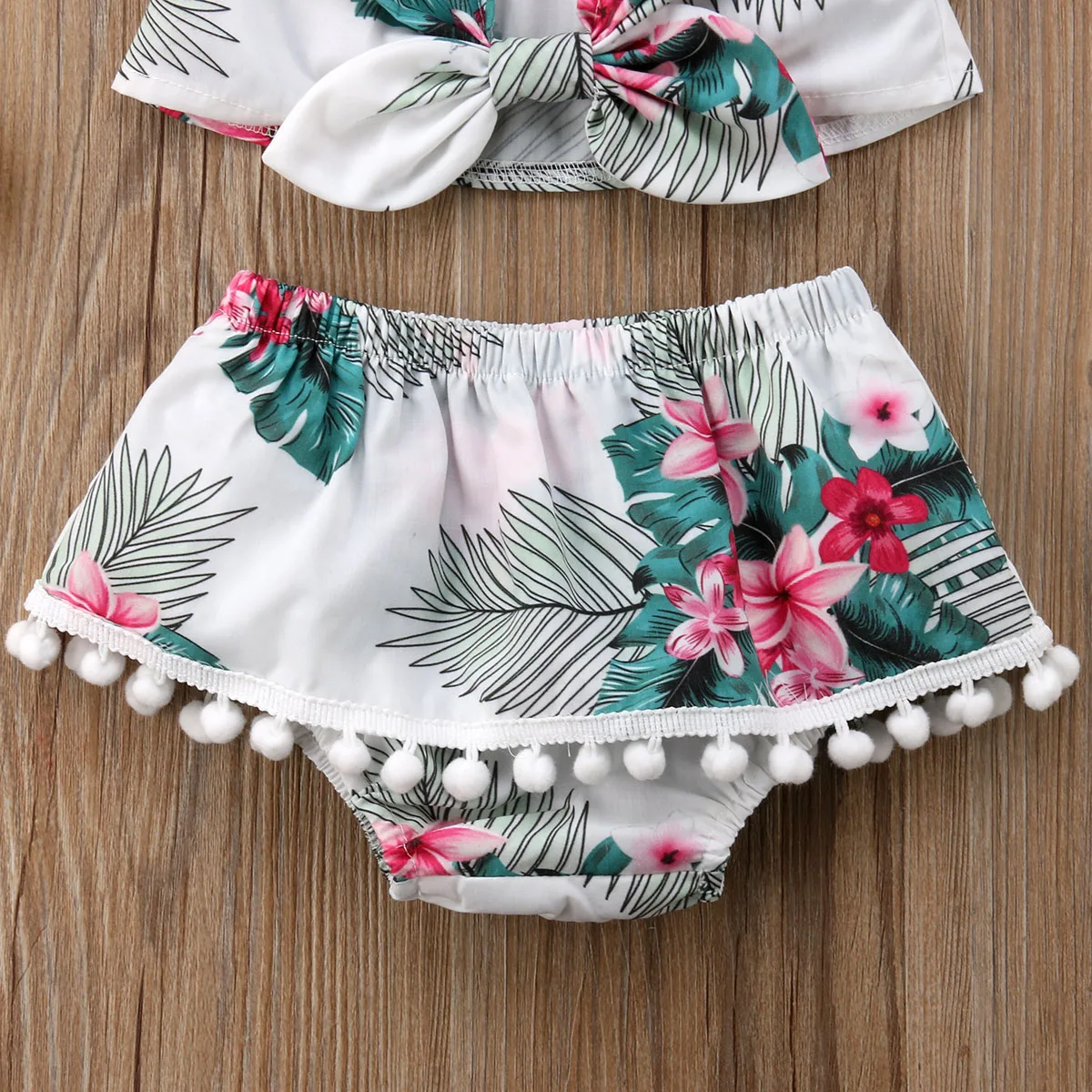 Модный комплект для новорожденных девочек мини топ на бретельках + шорты штаны