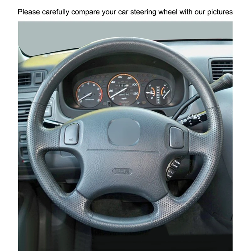 Сшитая вручную натуральная телячья кожа Чехол рулевого колеса автомобиля для Honda