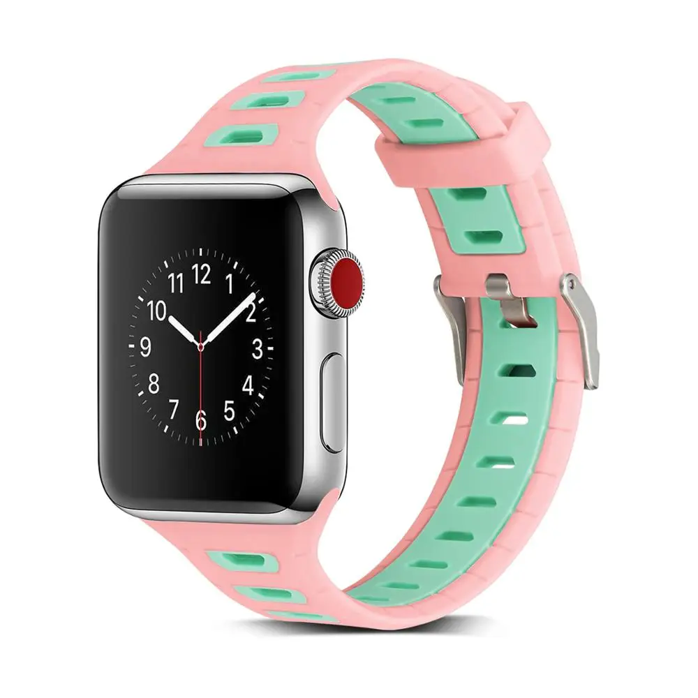 Ремешок силиконовый спортивный для Apple watch 4 band 44 мм 40 браслет iwatch aple 42 38 аксессуары