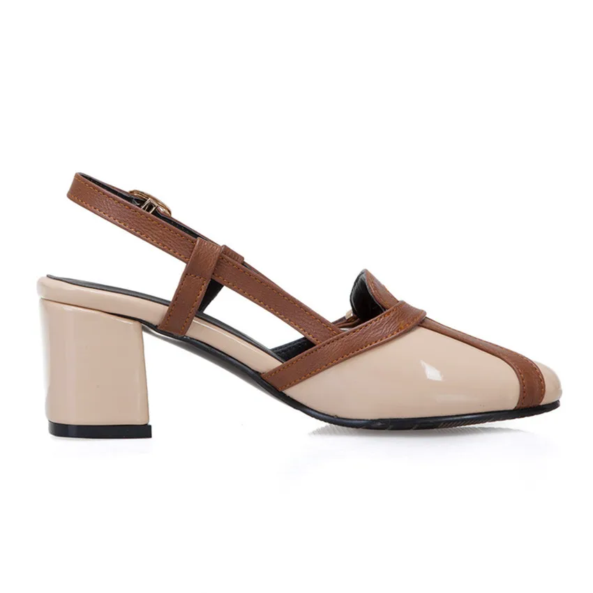 Женская обувь с круглым носком на невысоком каблуке Римские сандалии гладиаторы