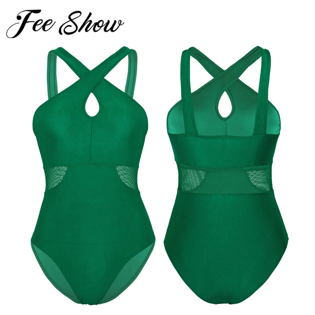 Женский спортивный костюм с высоким вырезом гимнастическое трико балетная