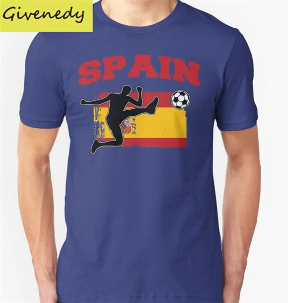 Испания печати 2016 Новый Летний Дизайн Стиль Футболки 100% хлопок с коротким