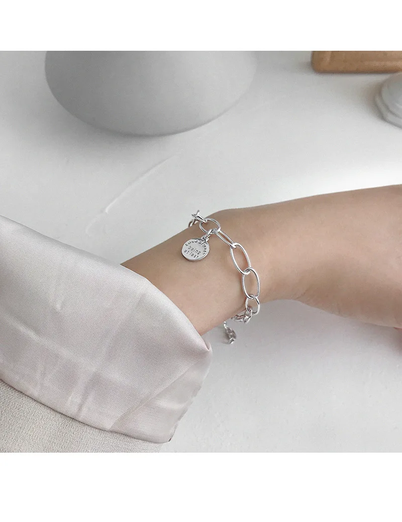 Стерлингового серебра 925 пробы шармы круглые браслеты для женщин pulseras mujer, минимализм золотой цвет браслеты и браслеты ювелирные изделия