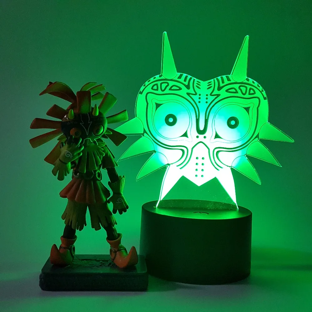 Zelda Skull Kid Majoras маска экшн-фигурка 3D визуальная Иллюзия светодиодный RGB USB ночник ссылка Аниме игра игрушка набор