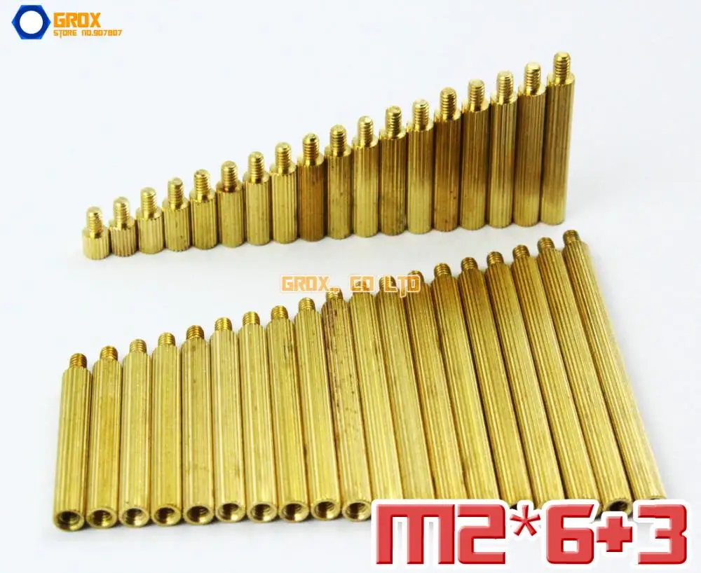 

300 Pieces Brass M2 x 6 + 3mm PCB Female to Male Motherboard Standoff Spacer
