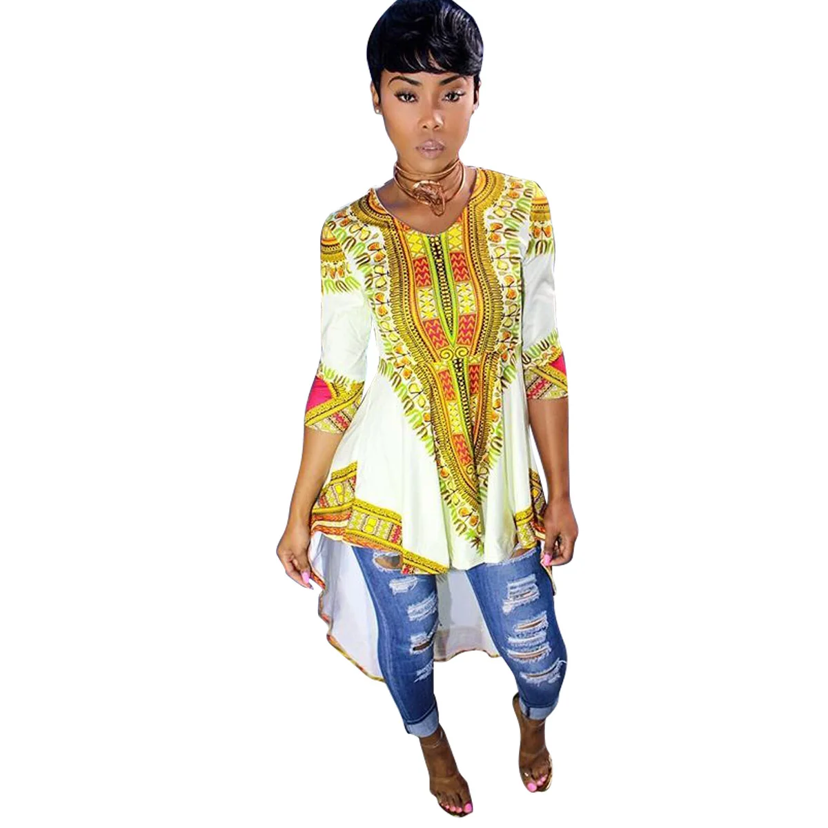 Халат африканского африканских платья Костюмы лучшие моды полиэстер Для женщин