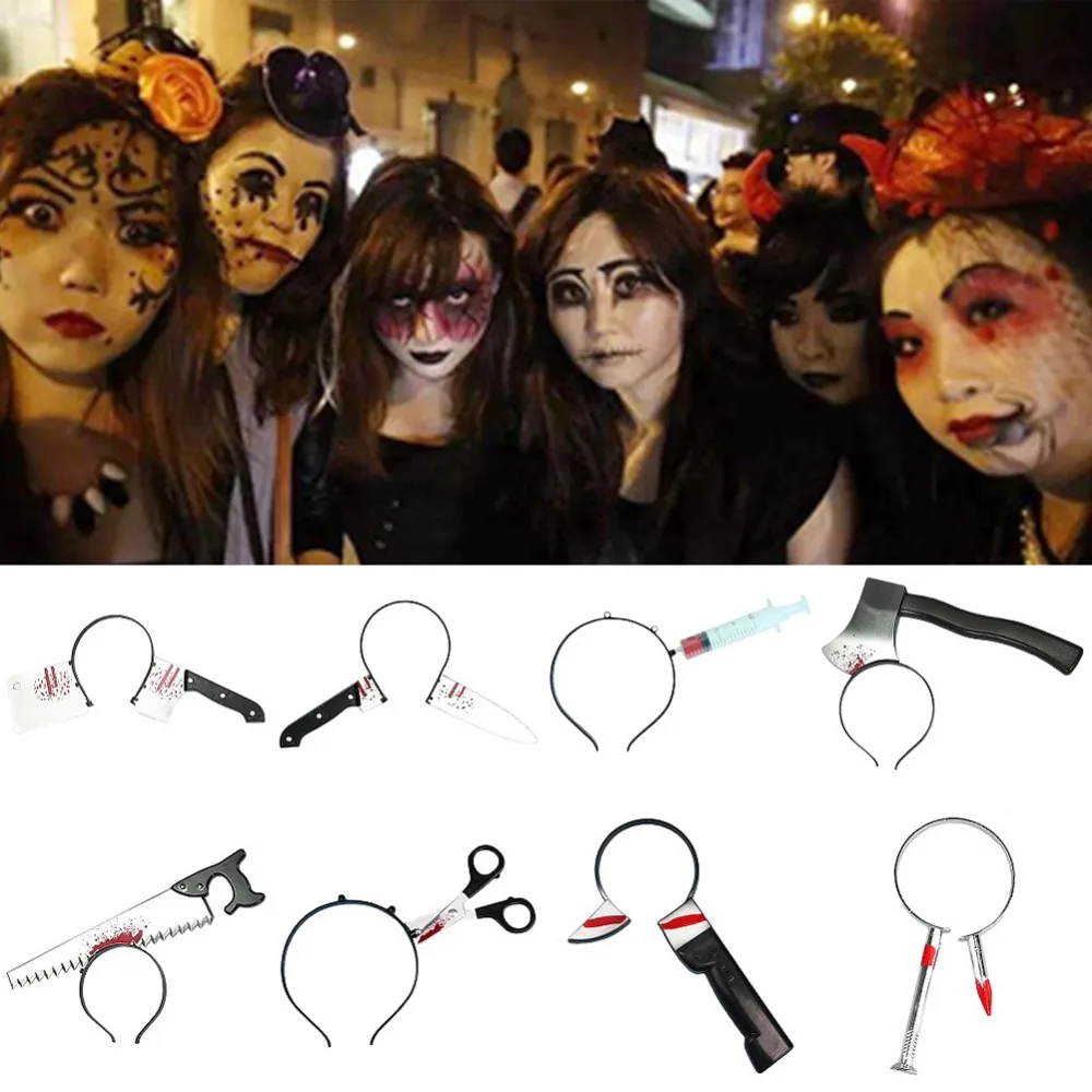 Хэллоуин реквизит модная пугающая маска пластиковый обруч для волос ax очень