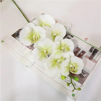5 flowers 4 leaves 1 компл. Высокого качества орхидеи чувство руки цветок стол Цветочная композиция без вазы - Цвет: 5 flowers 4 leaves