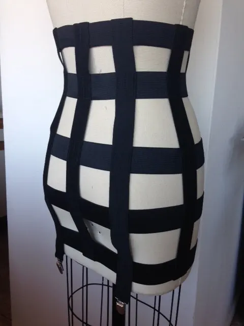 Новинка 2014 черный эластичный бандаж бюстгальтер с высокой талией мини-юбка