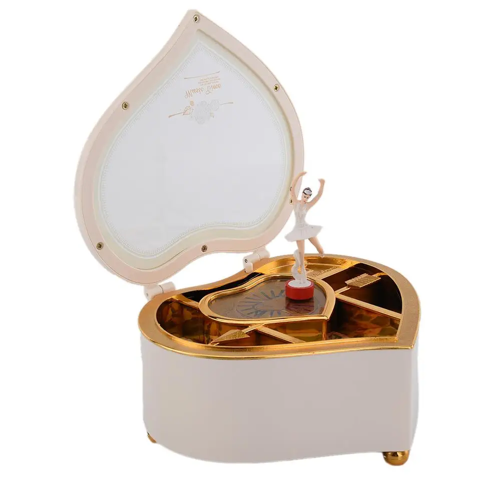 Elegant Heart Shape Music Box Creative Jewelry Dancing Girl Hand Cranked Wedding Birthday Gifts | Дом и сад