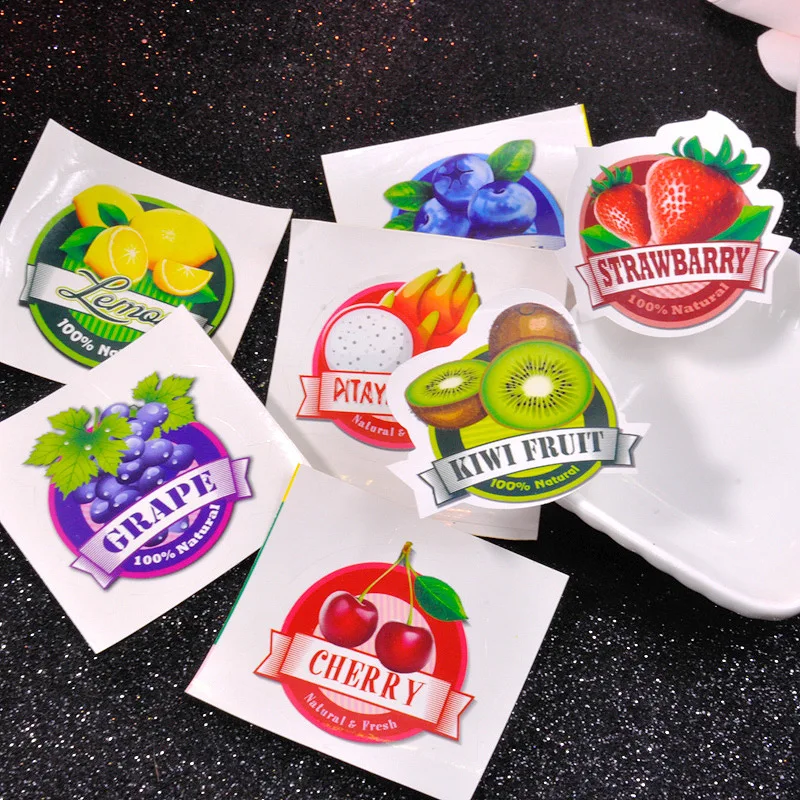 Счастливый обезьяна 15 шт./упак. Стикеры s игрушка для Slime коробка DIY клубника фруктовая наклейка для слизистой аксессуары для ящик для хранения