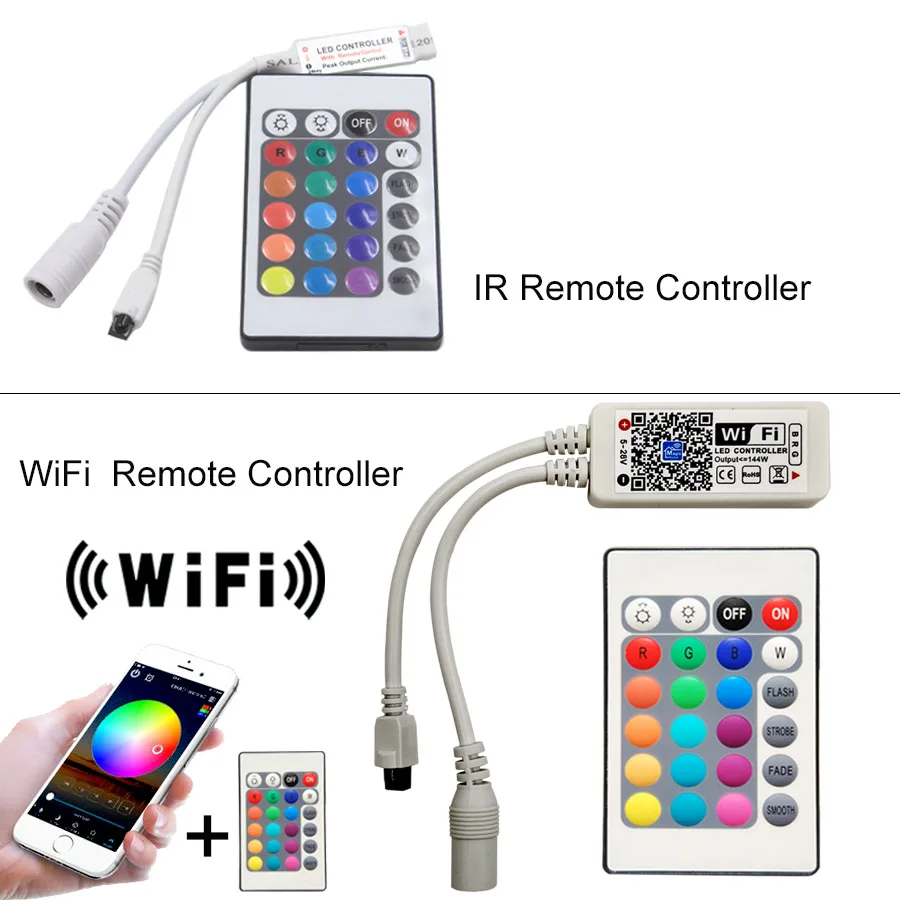 5 м 10 м 2835 Светодиодная лента RGB Светодиодная лента светильник SMD DC 12 В водонепроницаемый RGB светодиодный светильник Гибкая Диодная лента с Wifi ИК-контроллером