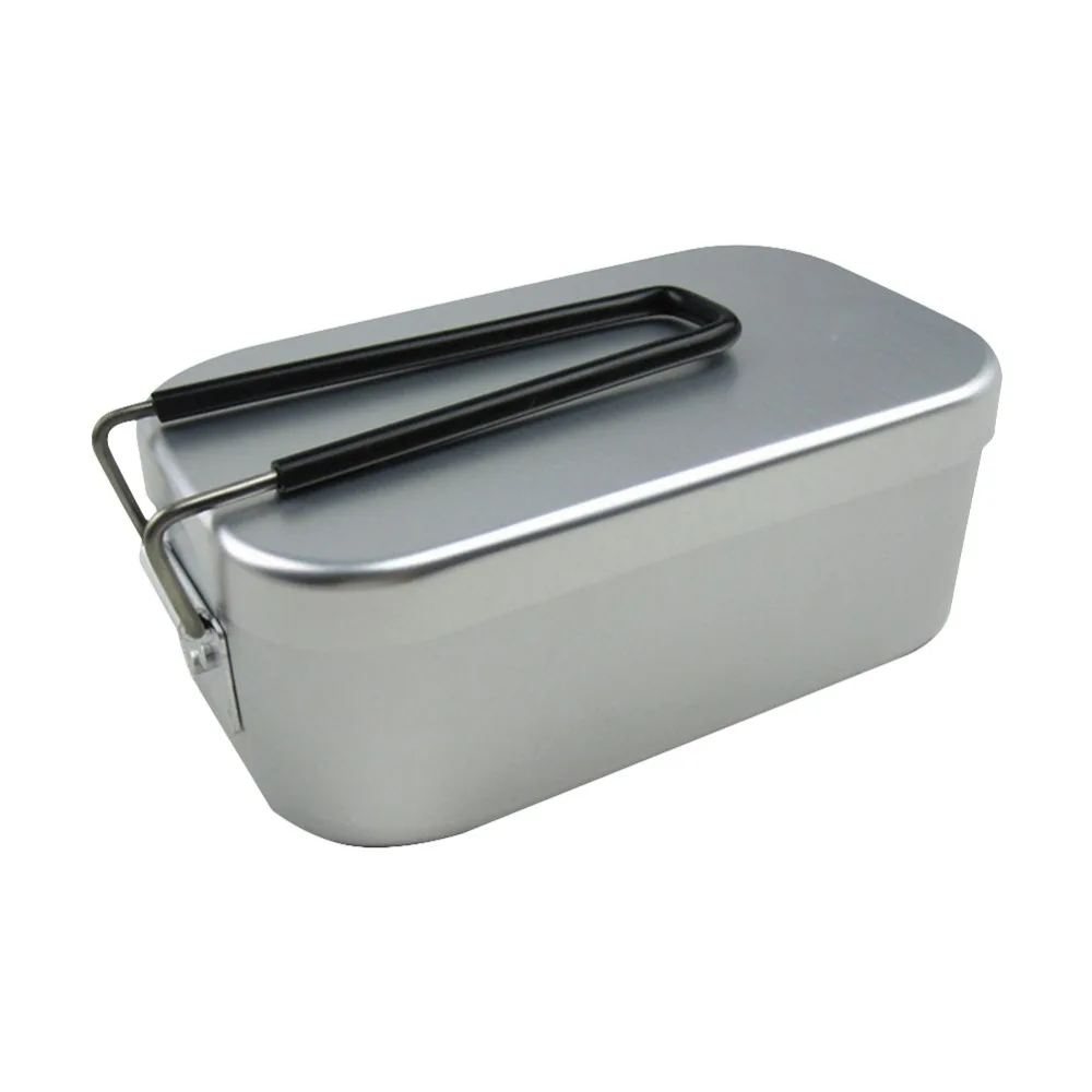 800 мл наружный Алюминиевый металлический Ланч бокс портативный легкий двойной