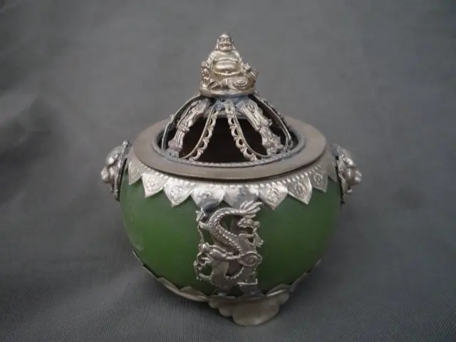 Коллекция династии Цин серебро и нефритовая курильница бесплатная доставка | Дом