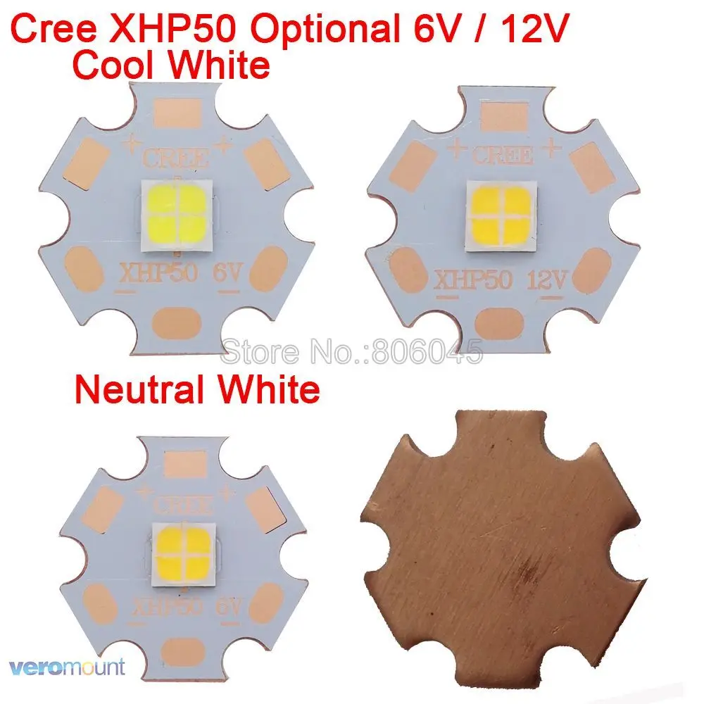 Cree XHP50 6V или 12V 6500K холодный белый 5000K нейтральный 3000K теплый высокомощный