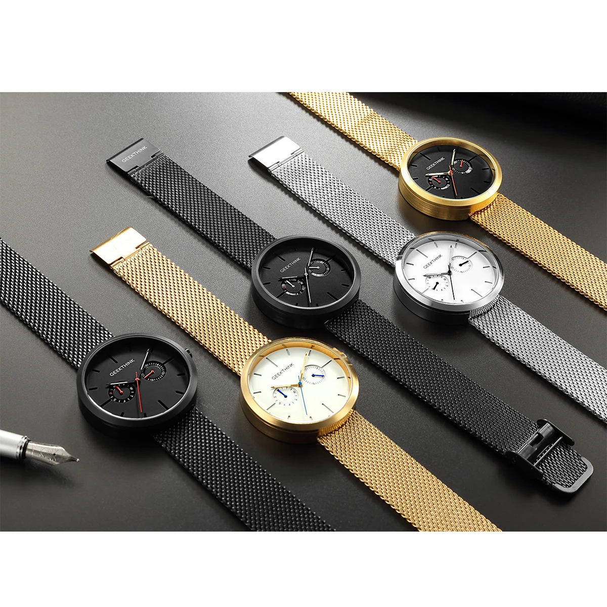 Мужские наручные часы Geekthink брендовые высококачественные кварцевые из