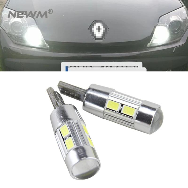 2X Led W5W T10 canbus Автомобильный свет с объективом проектора для Renault Trafic Safrane megane 2 duster