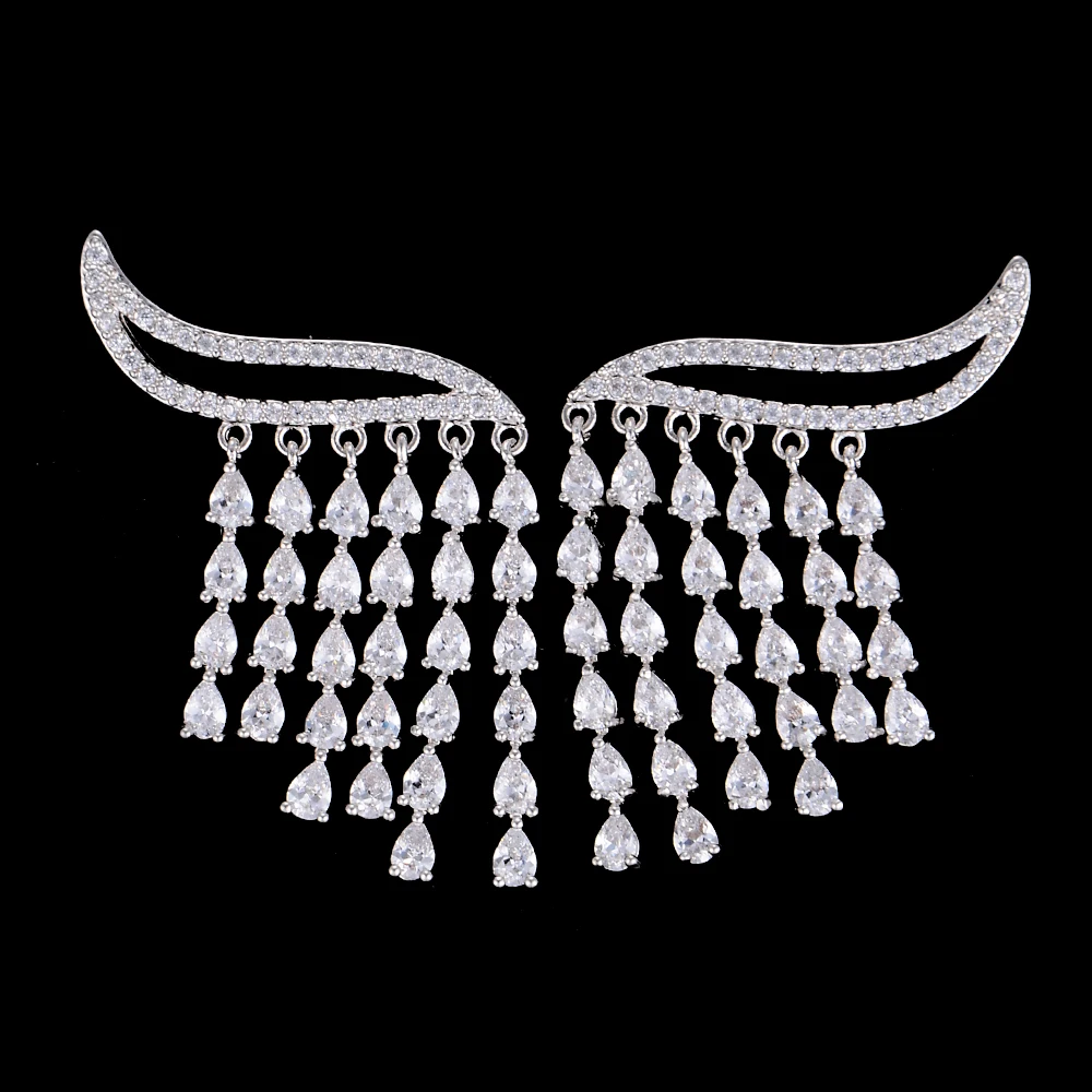 missvikki High Quality Women Ladies Girls CZ Crystals Elegant Waterdrops Pendant Earrings Jewelry Fine Accessories | Украшения и
