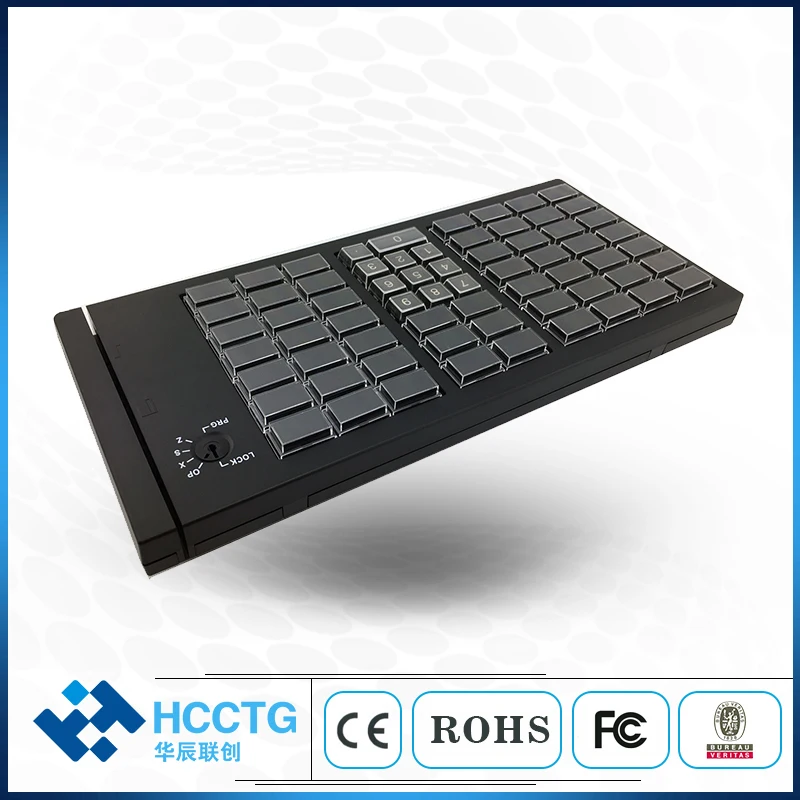Программируемая клавиатура KB66 66 клавиш с дополнительным кардридером ISO7812 POS