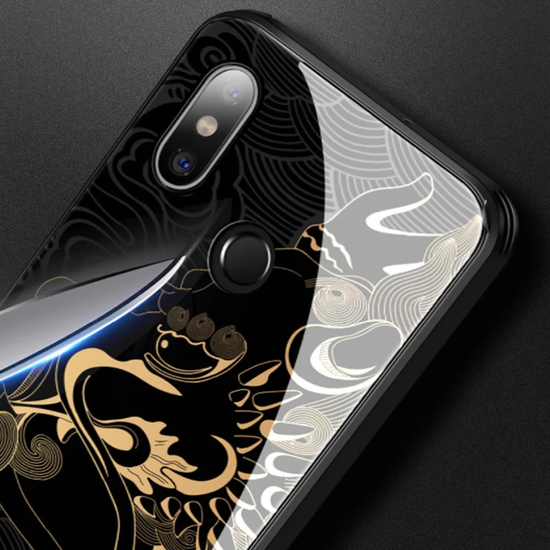 Note 6 Чехол из закаленного стекла зеленого цвета для Xiaomi RedMi чехлы задней панели Note6