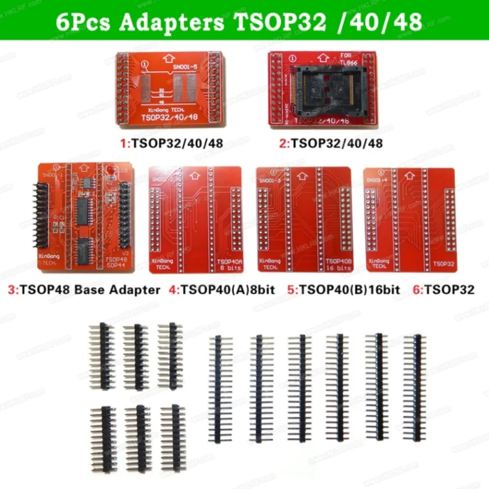 6Pcs Adapter Minipro TL866 плюс программист адаптер TSOP32 TSOP40 TSOP48 база тсоп 32/40/48 разъем адаптера 6 шт - Цвет: 6Pcs Adapter