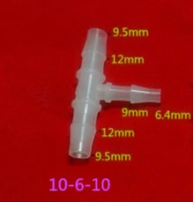 10-6-10 Reducing Tee plastic hose connector 100pcs