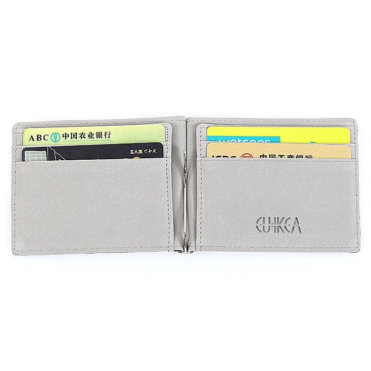 Men Bifold Business Leather Wallet luxury brand famous ID Credit Card visiting cards wallet magic Money Clips