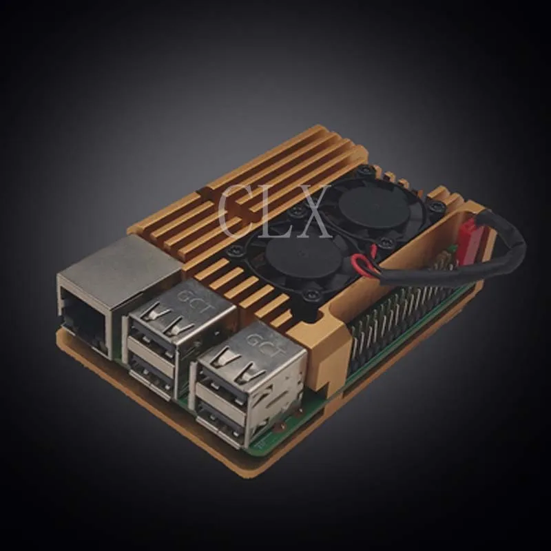 Raspberry Pi 3 Model B+/3B Броня алюминиевый сплав чехол Защитный корпус металлический корпус для Raspberry Pi 3 Model B+(плюс)/3B/2B - Цвет: 3B Golden case