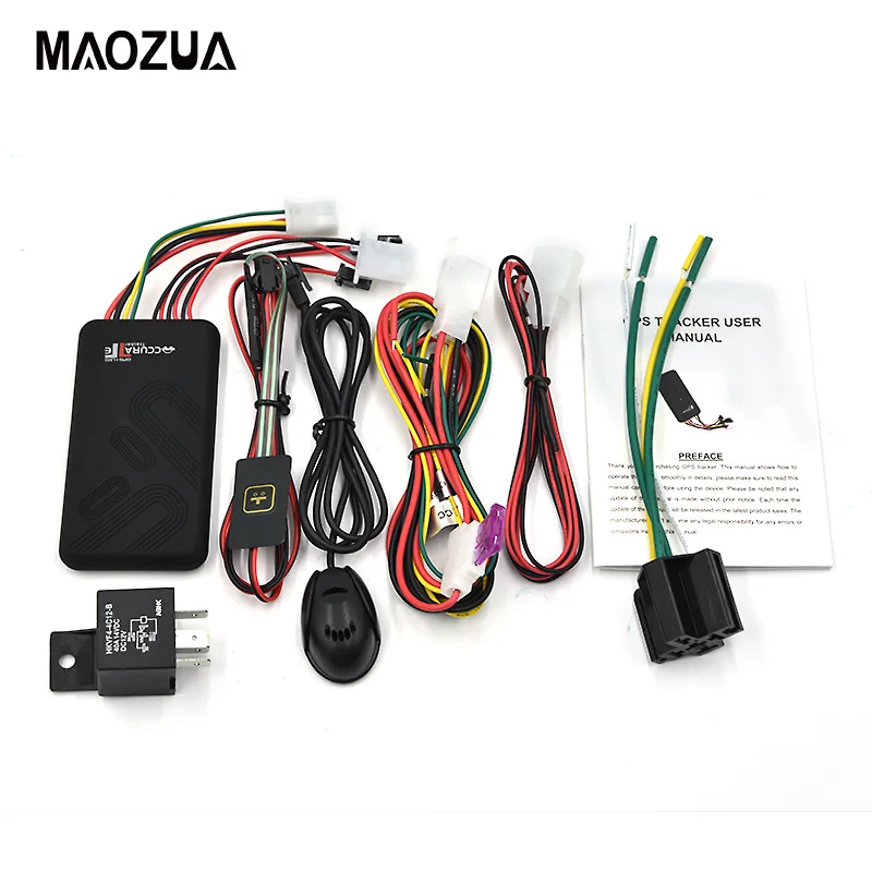 without retail box GT06 Мини Автомобильный gps трекер SMS GSM GPRS автомобиль онлайн система слежения монитор дистанционное управление сигнализация для мотоцикла+ микрофон - Цвет: without retail box