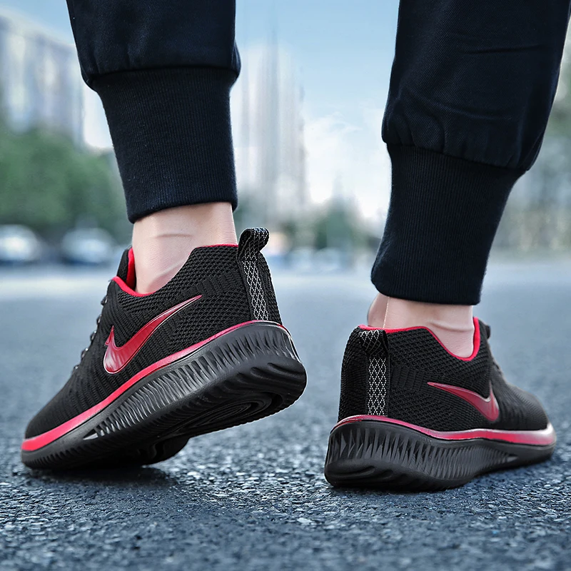 New Men Shoes Casual Weaving Fly Mesh Breathable Sneakers Autumn Light Soft Tenis Masculino Adulto chaussure homme | Обувь