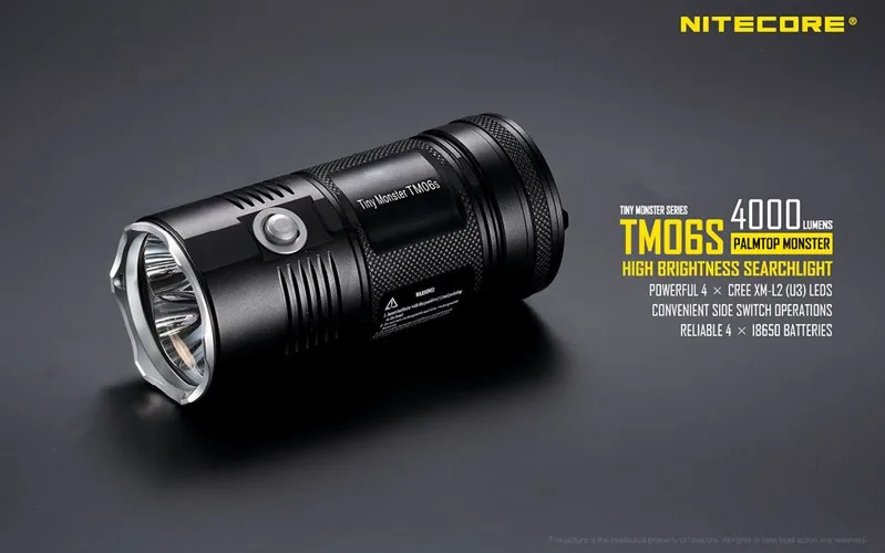 Продукт- крошечный Монстр Nitecore TM06S 4000 люменов CREE XM-L2 U3 светодиодный прожектор