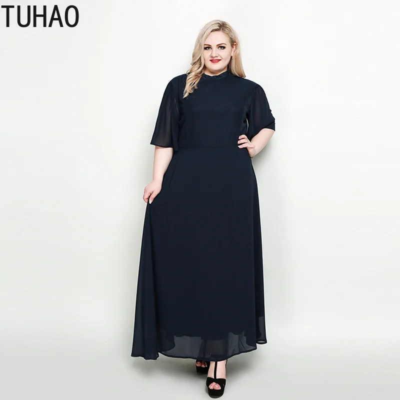 Шифоновые платья TUHAO 6XL 7XL большого размера s женское повседневное Свободное