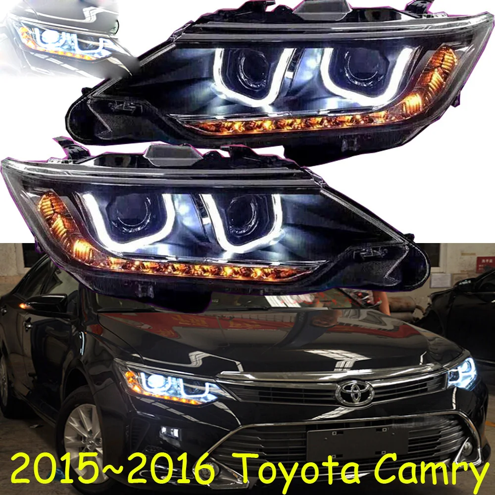 

2pcs Car Styling for Camry Headlights 2014 2015 2016 Camry V55 LED Headlight DRL Bi Xenon Lens High Low Beam Parking Fog