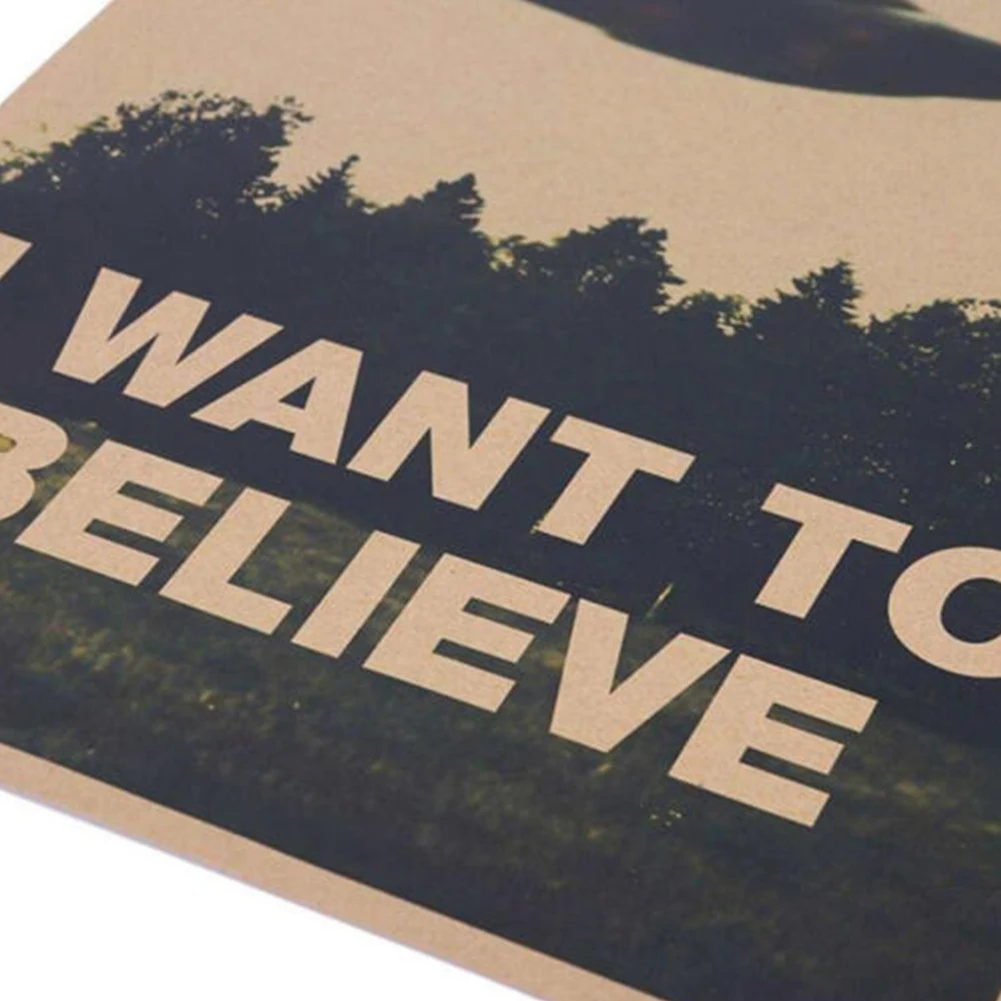 Инопланетянин НЛО ретро классический фильм I Want To Believe бумажный Бар Кафе домашний декор живопись Настенная Наклейка