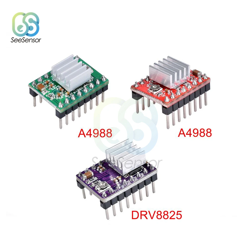 Детали 3D-принтера StepStick A4988 DRV8825 модуль драйвера шагового двигателя с радиатором Reprap RAMPS 1,4 1,5 1,6 MKS плата управления