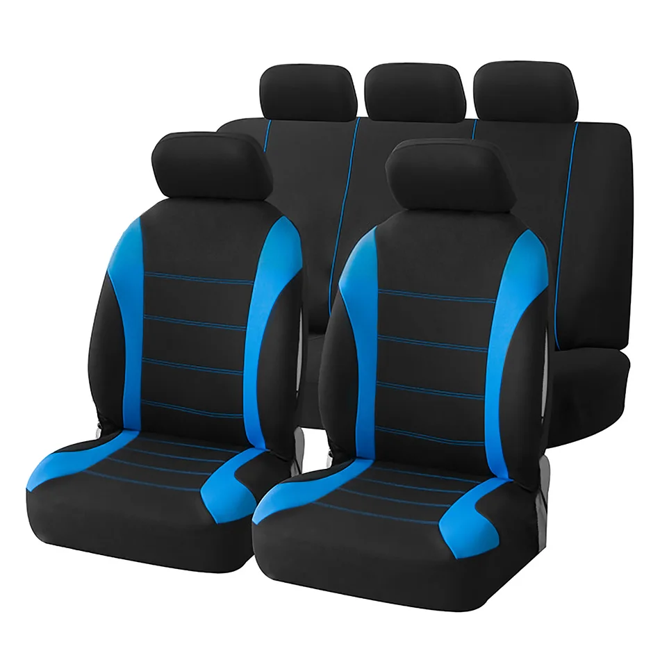 All Seats Blue Автомобильные чехлы для сидений, чехлы для автомобильных сидений для Лада Фольксваген, универсальные чехлы для сидений, аксессуары для интерьера - Название цвета: All Seats Blue