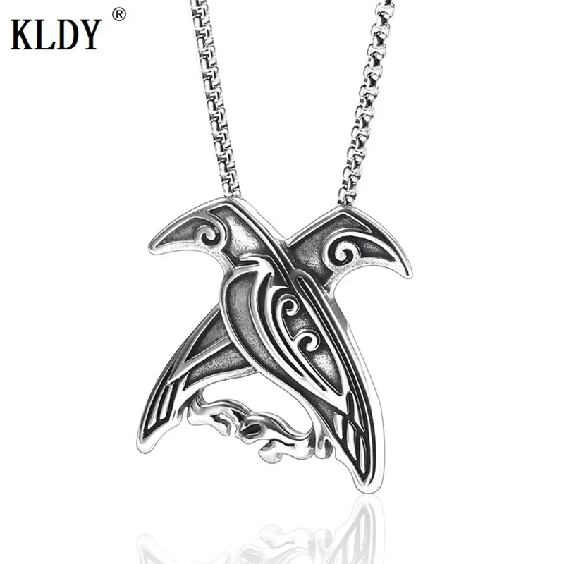 KLDY колье с кулоном в стиле викингов птица талисман из нержавеющей стали амулет