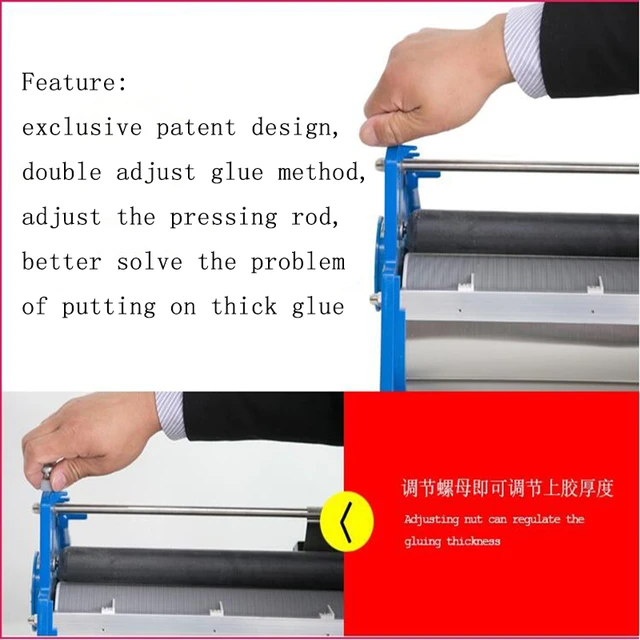 Manual 53cm Wallpaper Gluing Machine Handcranked Wallpaper Gluing