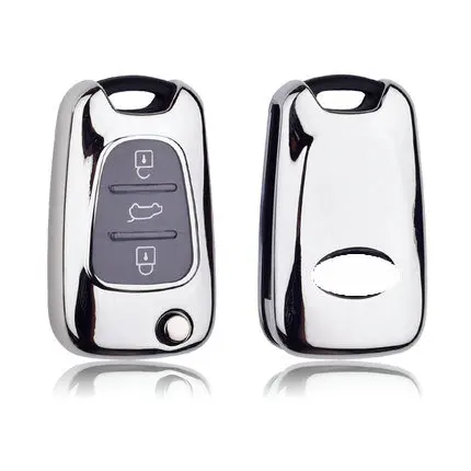 silver Автомобильный Стайлинг мягкий TPU чехол для автомобильных ключей для hyundai I30 IX35 акцент I20 Sonata для Kia ключ чехол держатель - Название цвета: silver