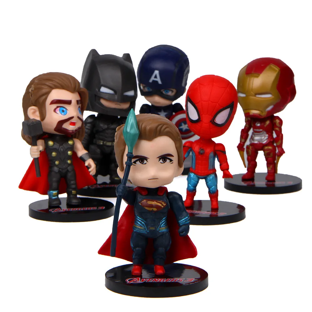 6 супер героев DC Marvel Мстители Endgame Капитан Америка Железный человек украшения для бонсай фигурки миниатюрные садовые Dec ремесла