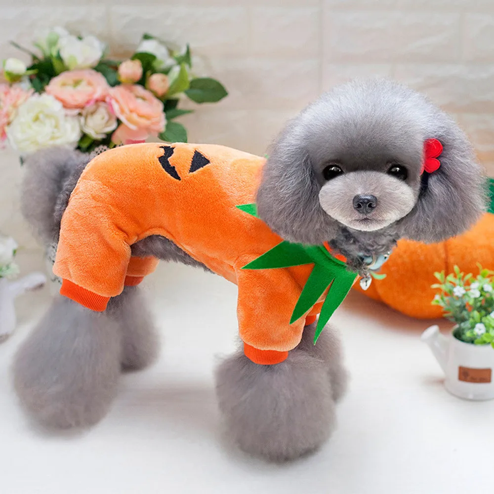 Хэллоуин Тыква крутая милая собака ПЭТ Косплей Костюм коралловый бархат одежда