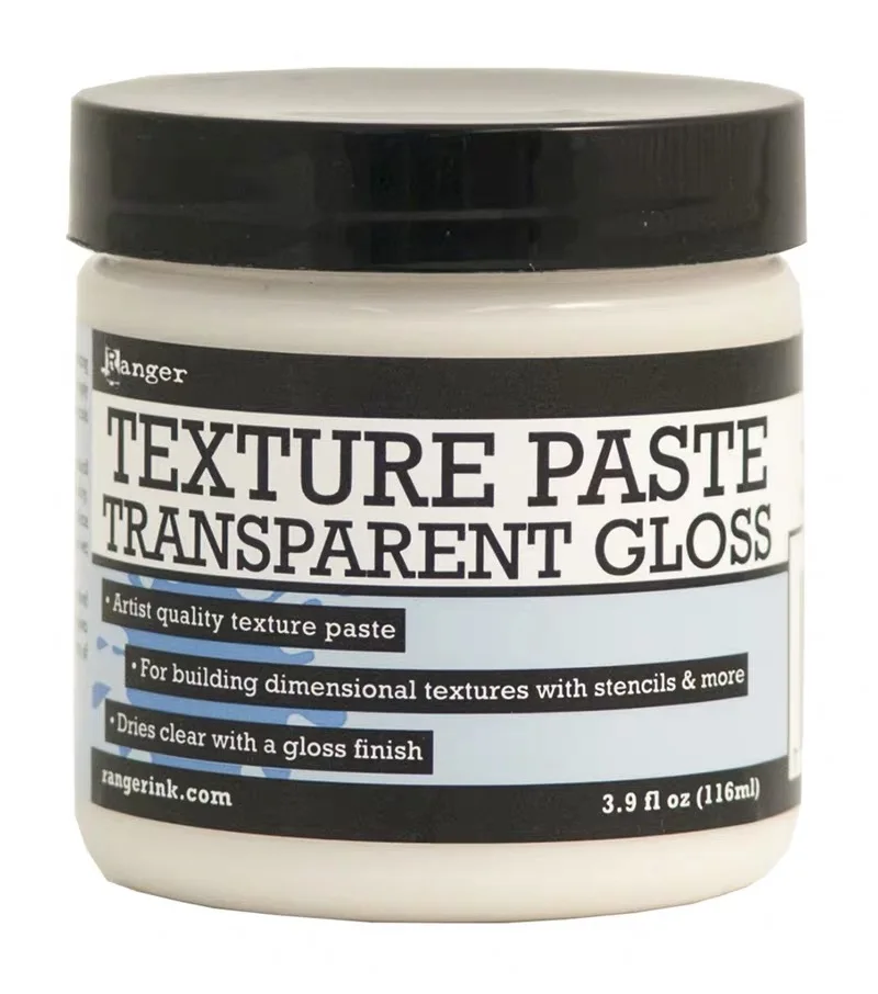 transparent gloss Ranger текстурная паста прозрачная матовая, глянцевая, непрозрачная матовая Строительная объемная текстура для бумаги, скрапбукинга, рукоделия - Цвет: transparent gloss
