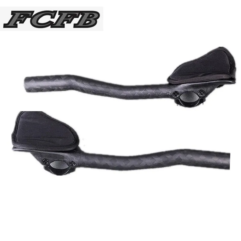 

FCFB NO Logo Bicycle Handlebar Rest Handlebar/TT handlebar Triathlon Bicycle Extender Black Carbon Aero Bars Bicycle TT Bar Ends