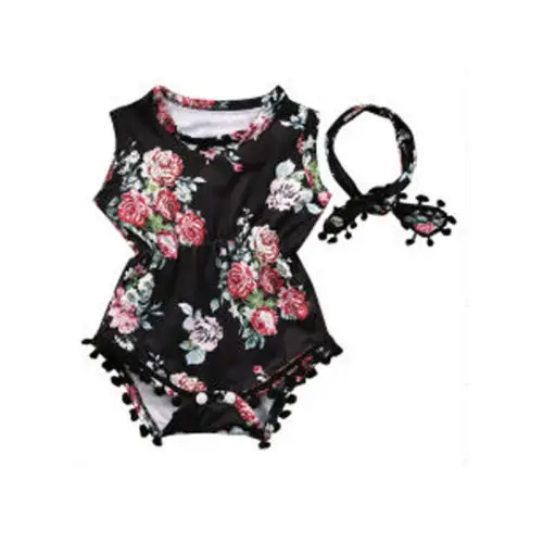 Боди с цветочным рисунком для новорожденных девочек летний костюм одежда
