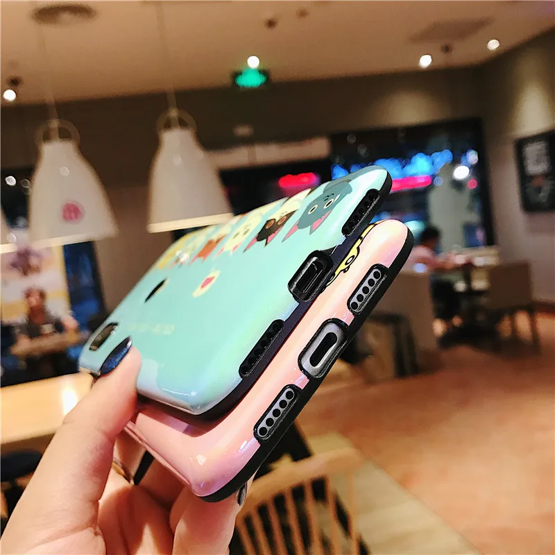 LANCHE Blu-ray Silicone Phone Case For Xiaomi Redmi Note 7 Pro mi 8 9 se Cute Cartoon Cat claw Soft Cover Shell Coque |