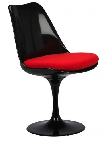 Black Chair Red Pad Классический стул-Тюльпан с Алюминий базы поворотный стул-Тюльпан современный пластиковый шарнир гостиничный стул-Тюльпан Офисный Компьютерный стул(кабинетный - Цвет: Black Chair Red Pad