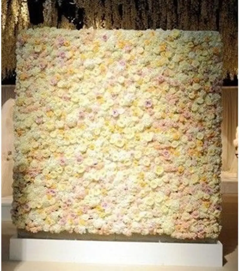 

European style 60X40CM Romantic Artificial Rose Hydrangea Flower Wall for Wedding Party Stage and Backdrop Decoration