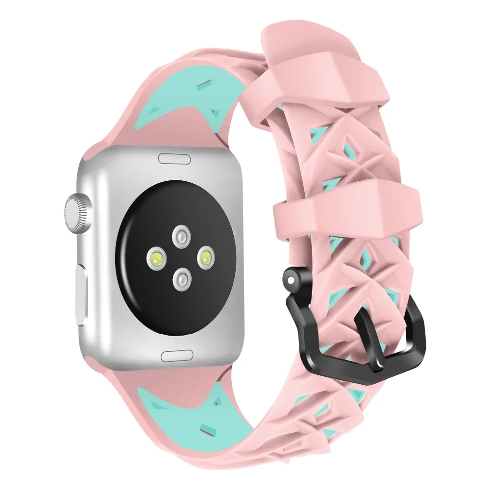 Мягкий силиконовый сменный ремешок для часов Apple Watch Series 1 2 3 4 38 мм 42 крутой браслет