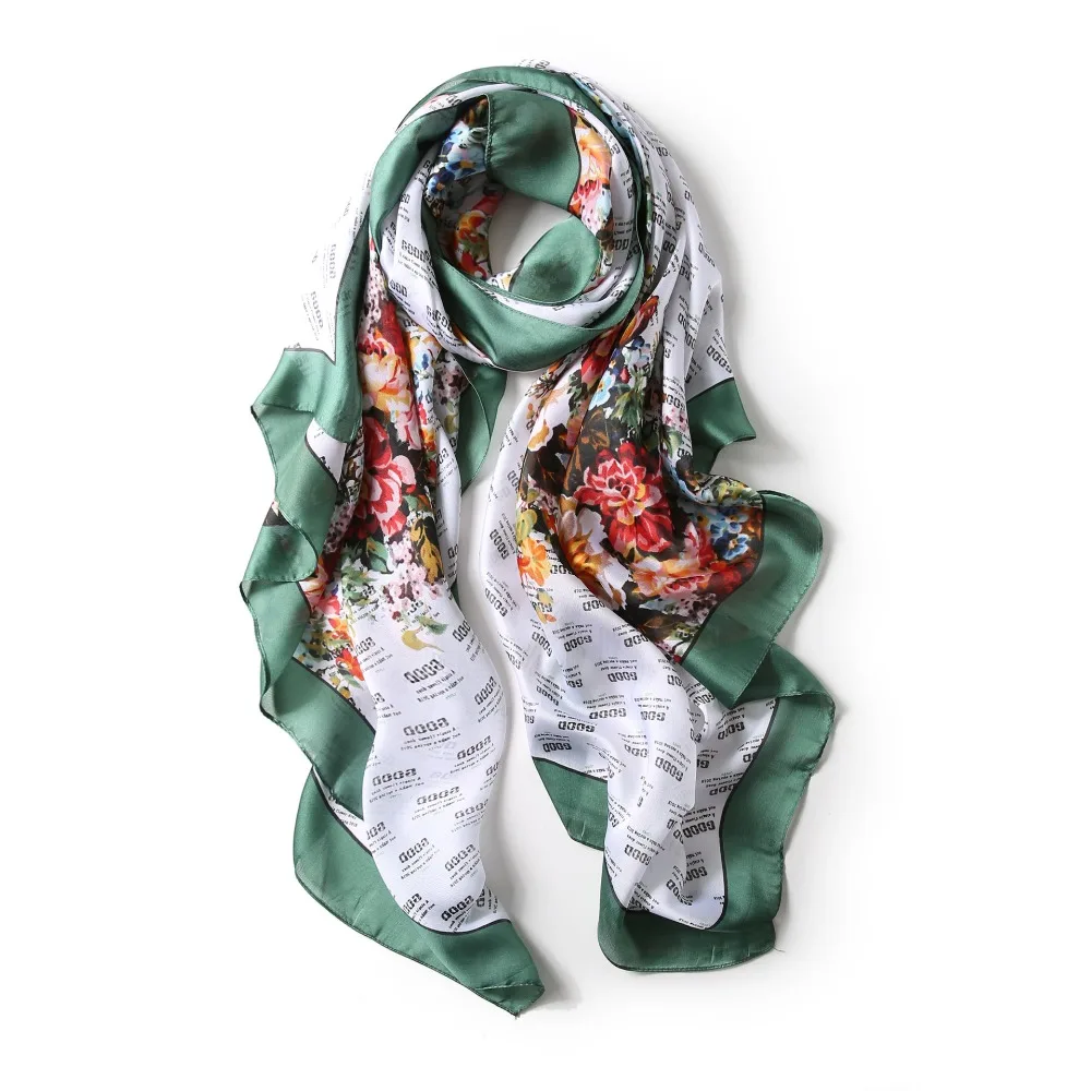 Женская Мягкая повязка с буквенным цветочным принтом длинные пляжные палантины