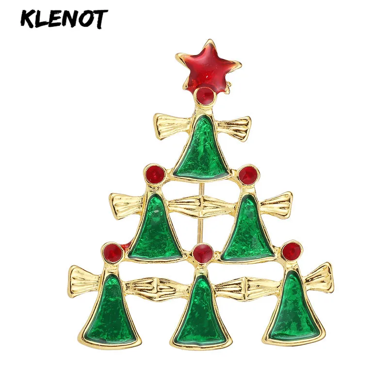 Брошь в форме колокольчика с эмалью для женщин украшение виде рождественской